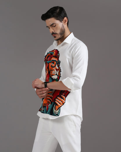 “The Scholar Lion” White Co-ord Set