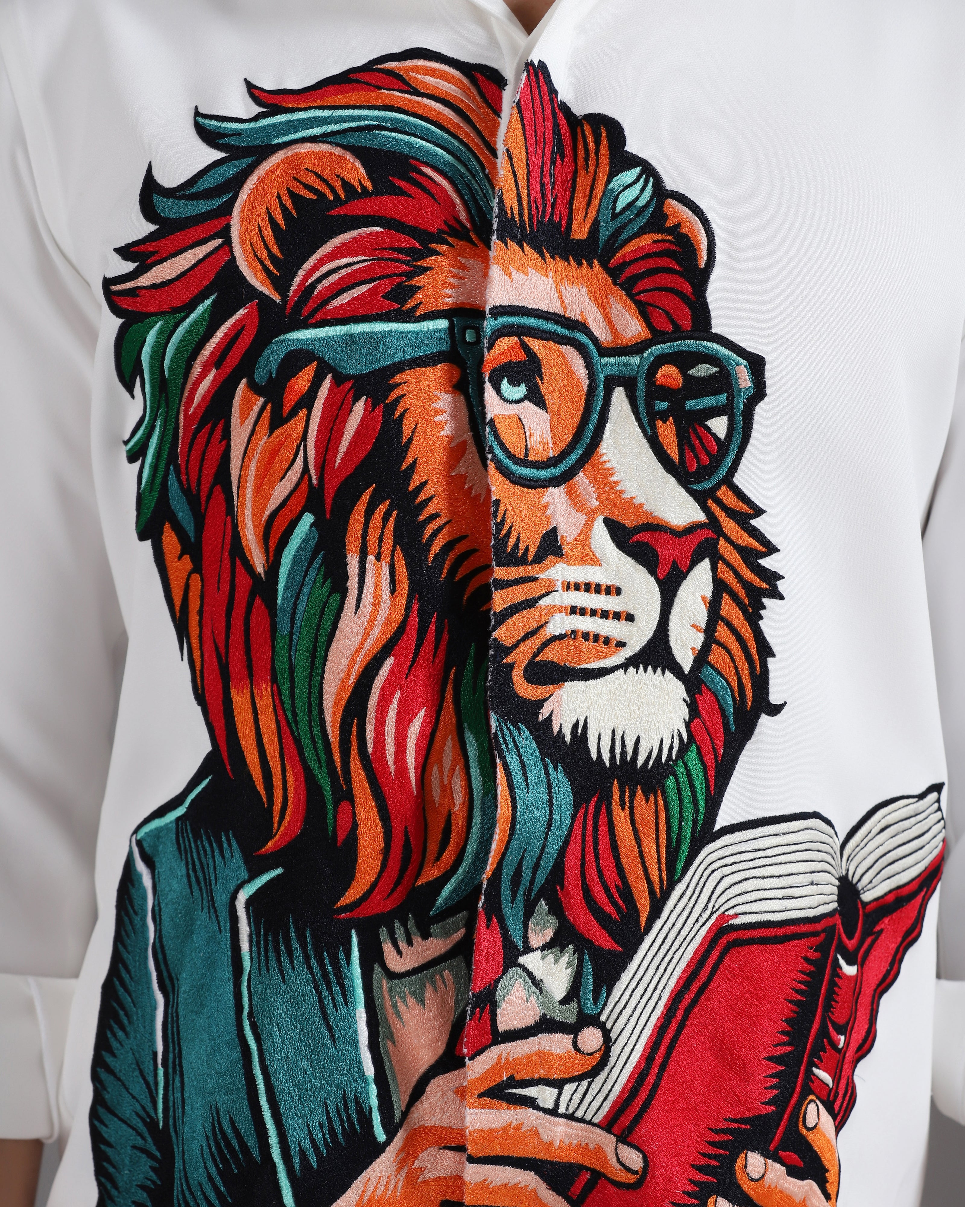 “The Scholar Lion” White Co-ord Set