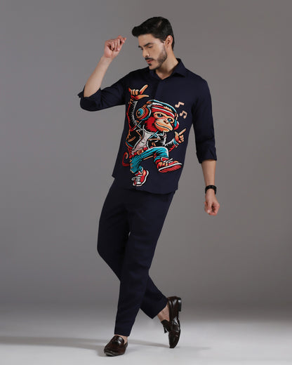 Groove Mode crepe co-ord set men's party | Bhavya Bhasin Couture