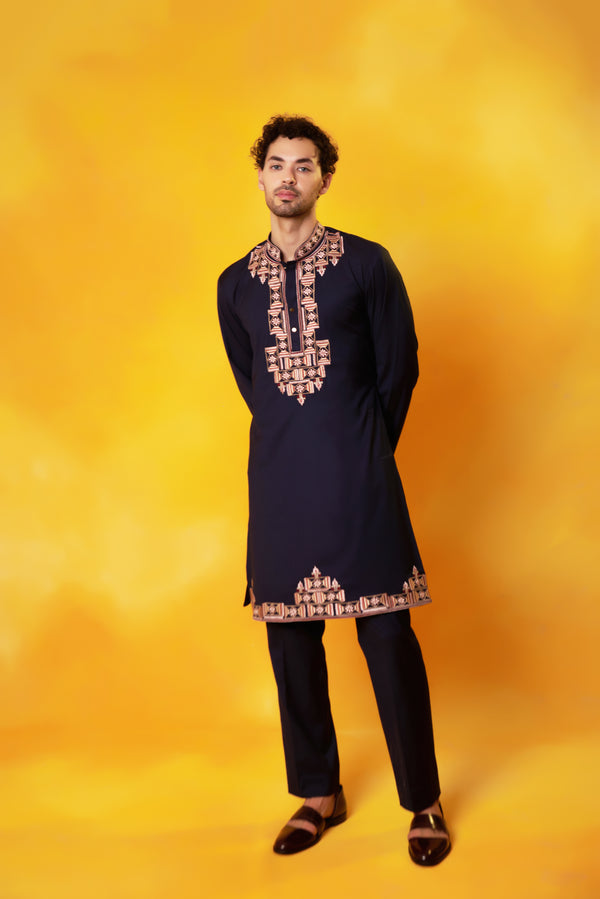 Blue Embroidered Kurta Set