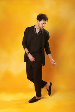 Black Shrug with T-Shirt and Trouser