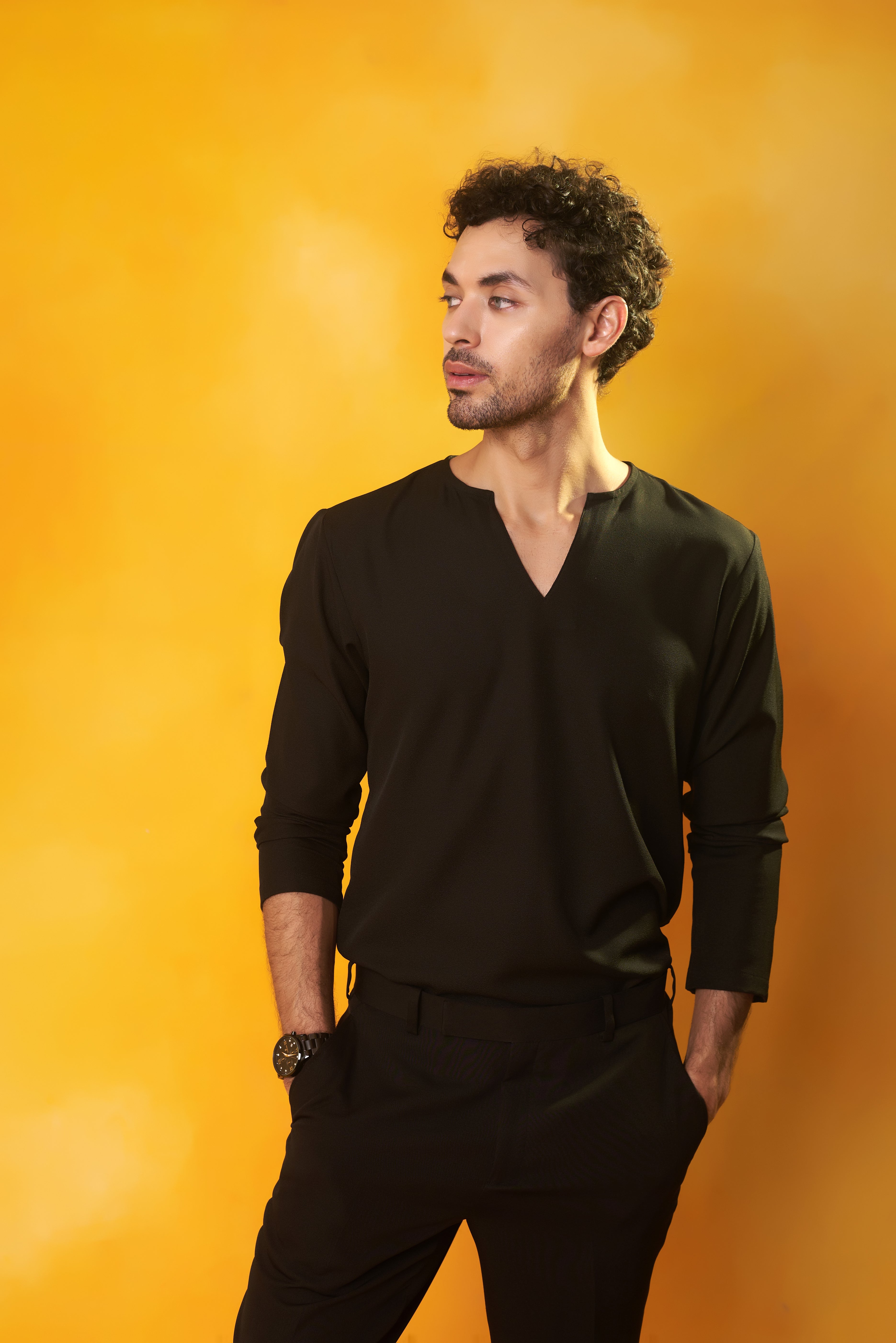 Black Shrug with T-Shirt and Trouser