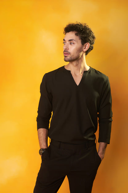Kala Avaran black three-piece co-ord set – garment detail
