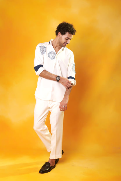 Shwet Sahaj white embroidered crepe co-ord set – alternate view 3