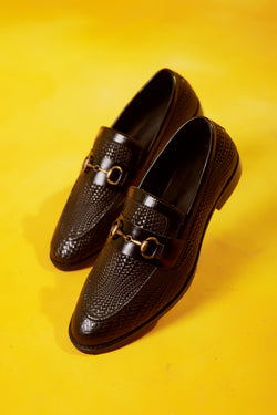 Textured Black Loafer