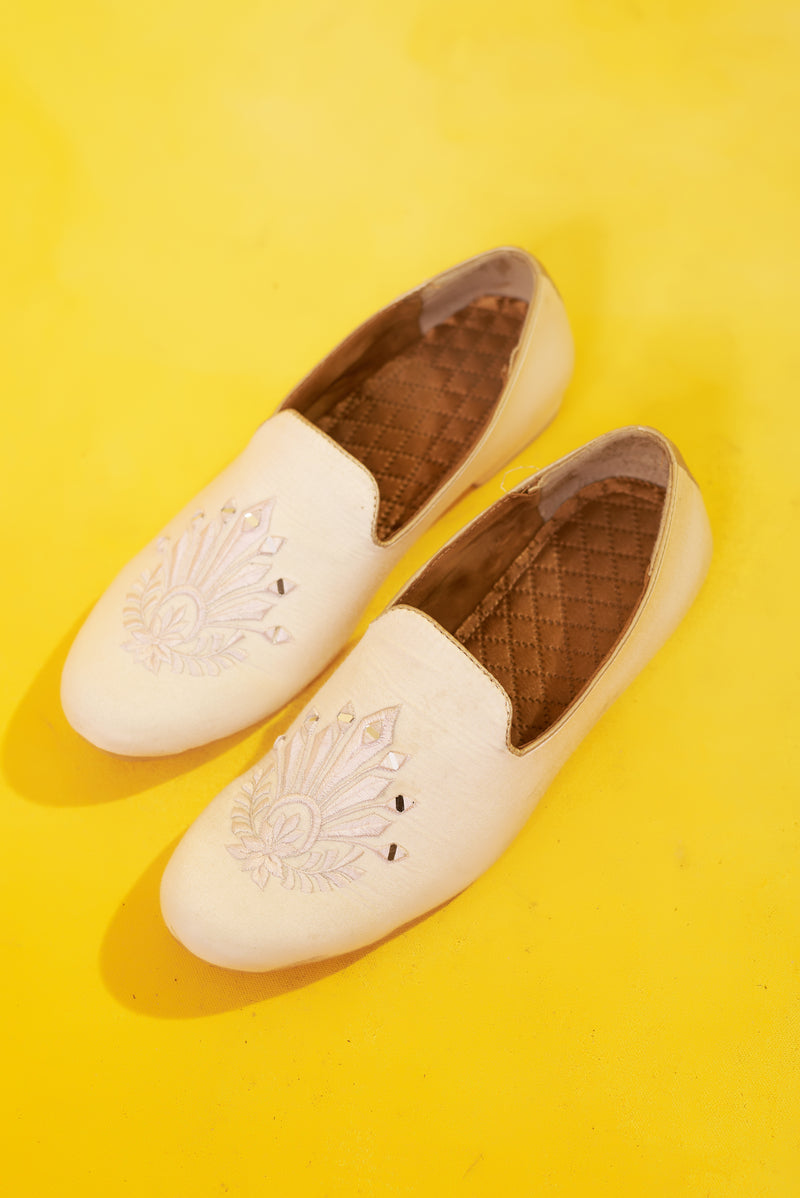 Pink Mirror Embroidered Loafers