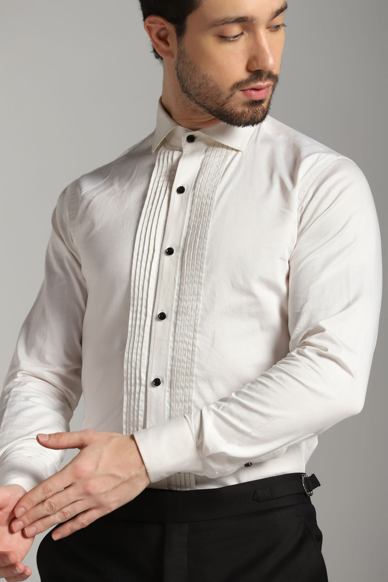 Tuxedo 5 x 5 Pintuck Shirt – Bhavya Bhasin