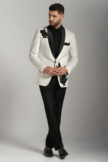 Ivory embellished suit luxury occasion wear | Bhavya Bhasin Couture