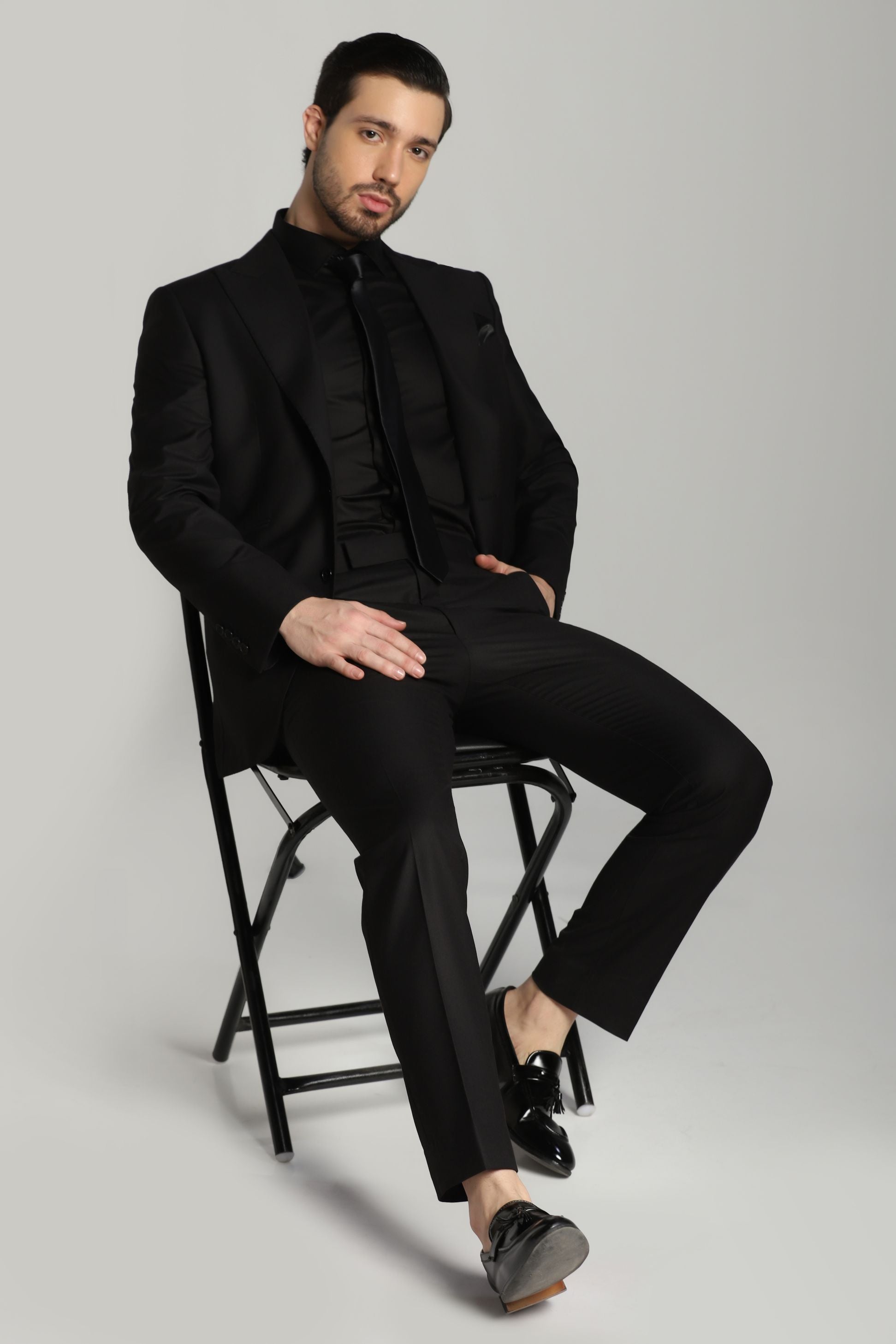 Elegance Redefined: Classic Black 2-Button Suit