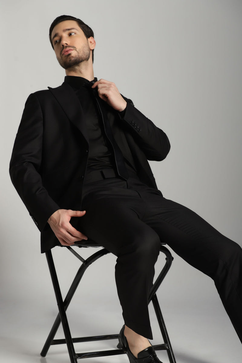 Elegance Redefined: Classic Black 2-Button Suit