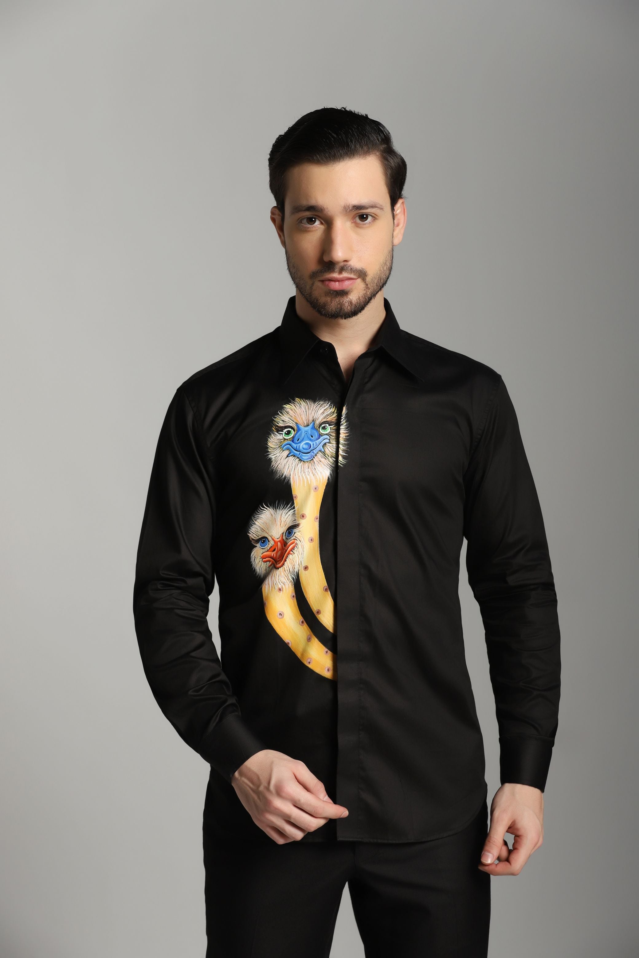 Nocturnal Elegance Flamingo Noir Shirt