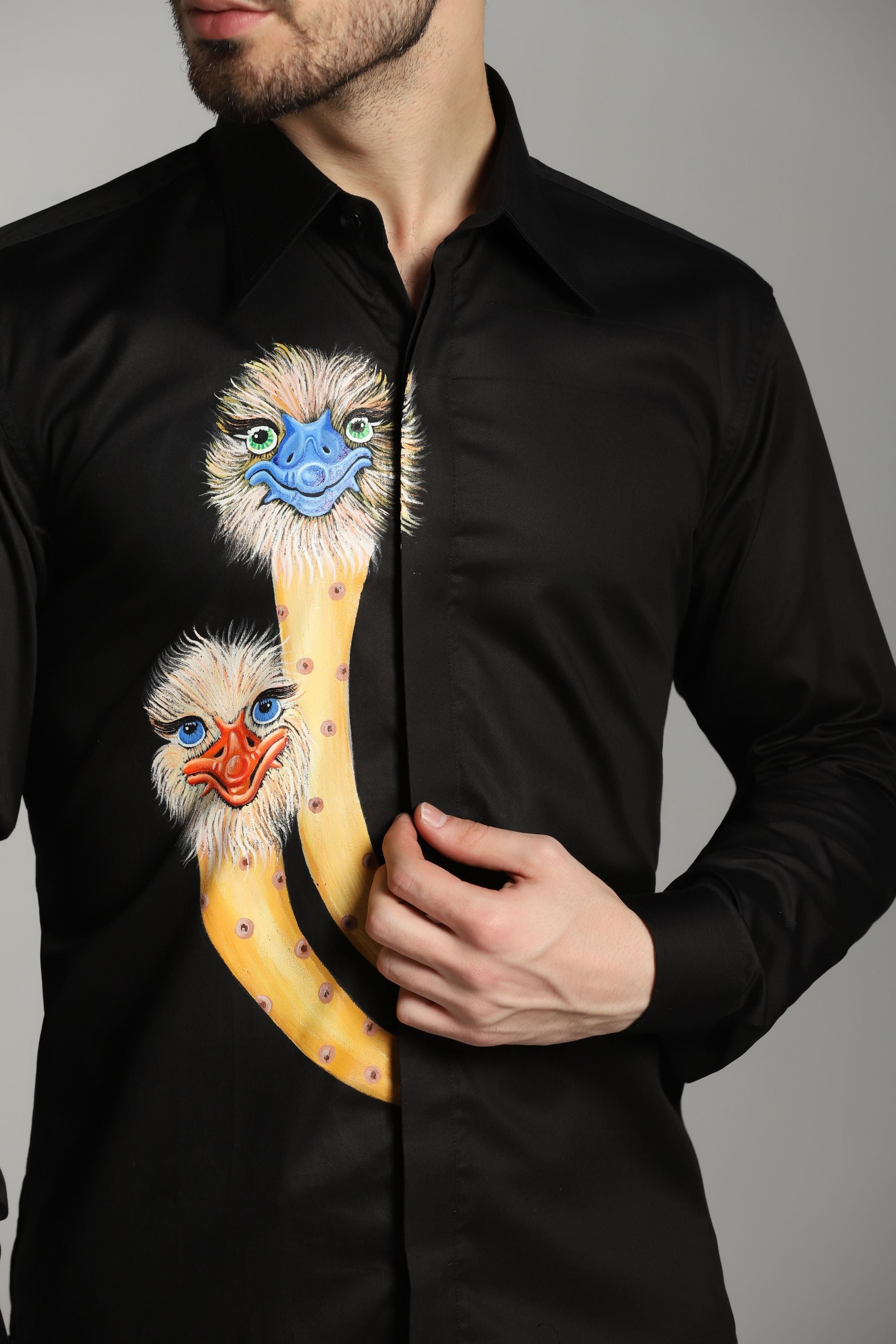 Nocturnal Elegance Flamingo Noir Shirt