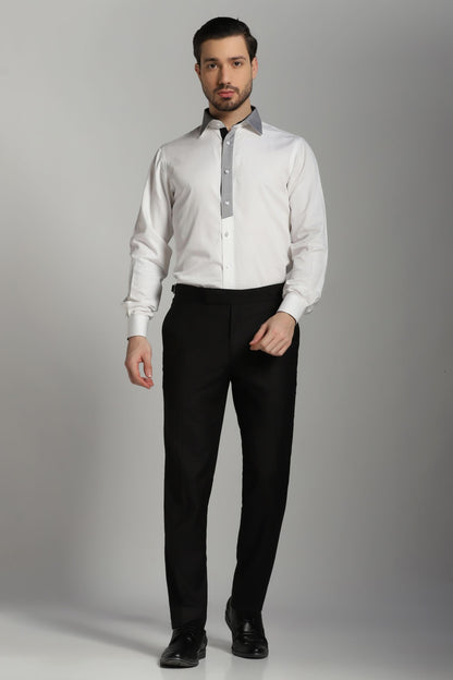 White casual shirt with placket detailing | Bhavya Bhasin Couture