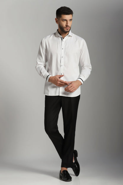 Monochrome elegance designer shirt for men | Bhavya Bhasin Couture