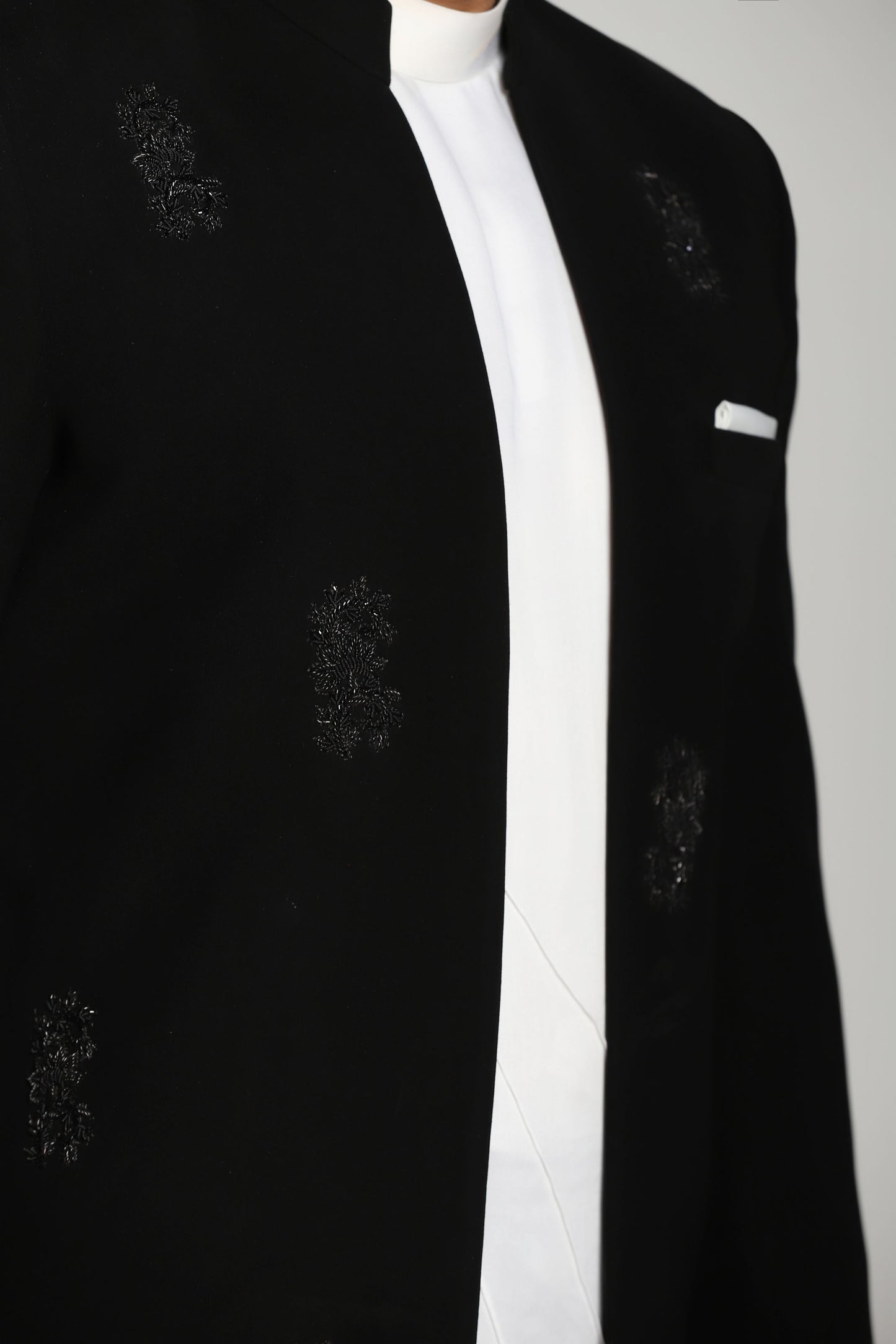 Nocturnal Opulence Embroidered Open Indo Ensemble