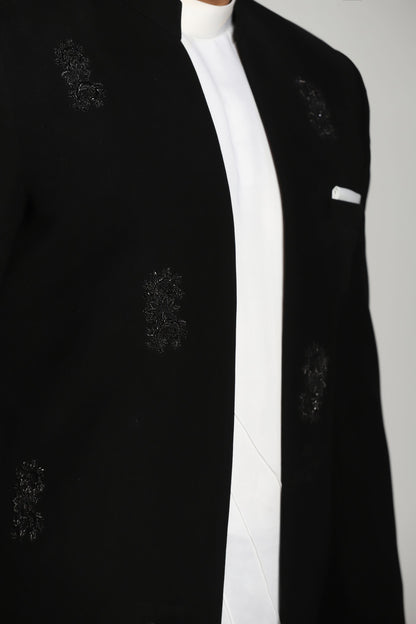Nocturnal Opulence Embroidered Open Indo Ensemble