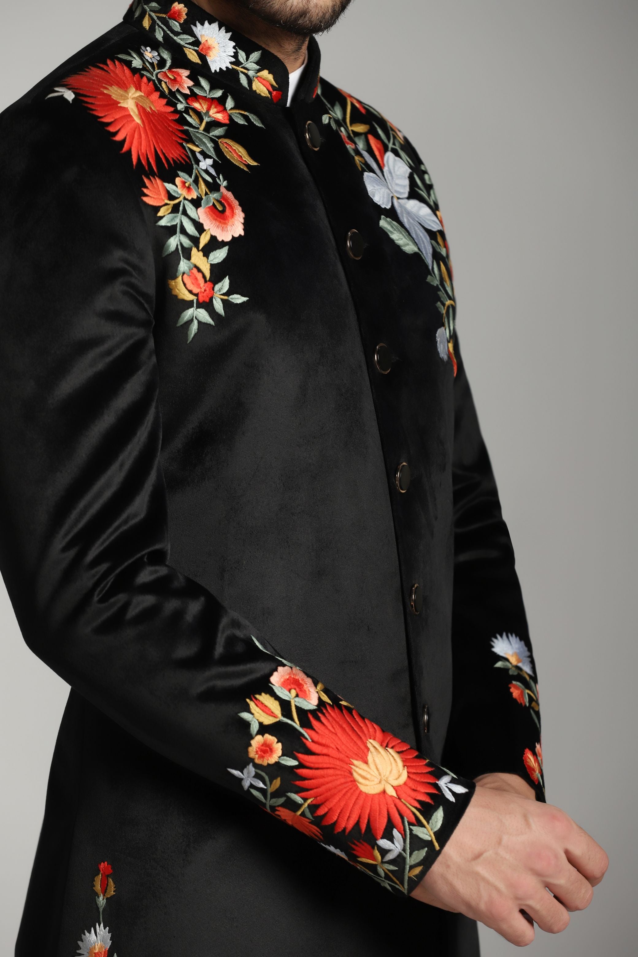 Velvet Noir Floral Ensemble